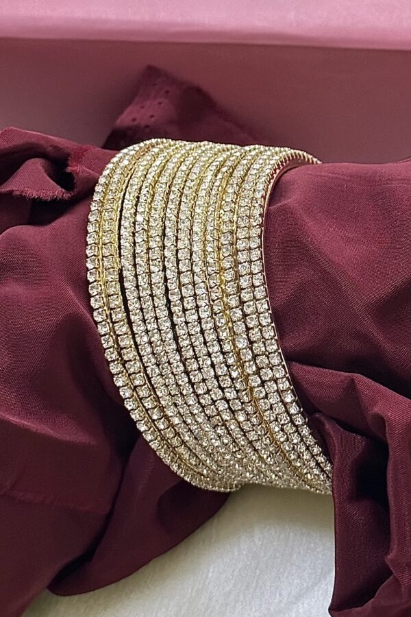 Shimmering Sleek Silver Gold Bangles Set of 12