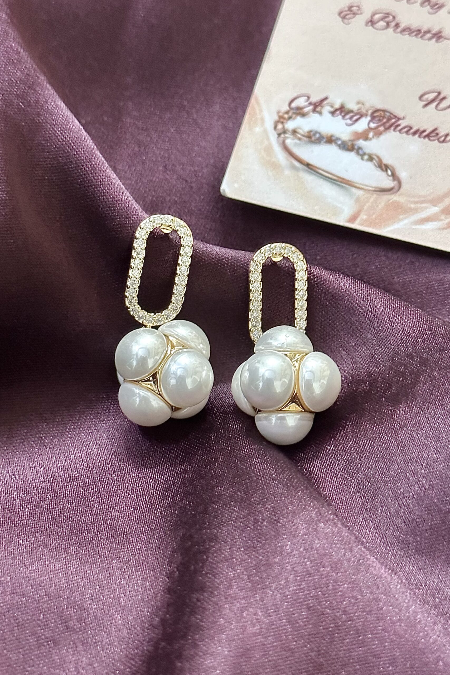 Cluster Coraline Pearl Earrings - Nikhar Jewellery