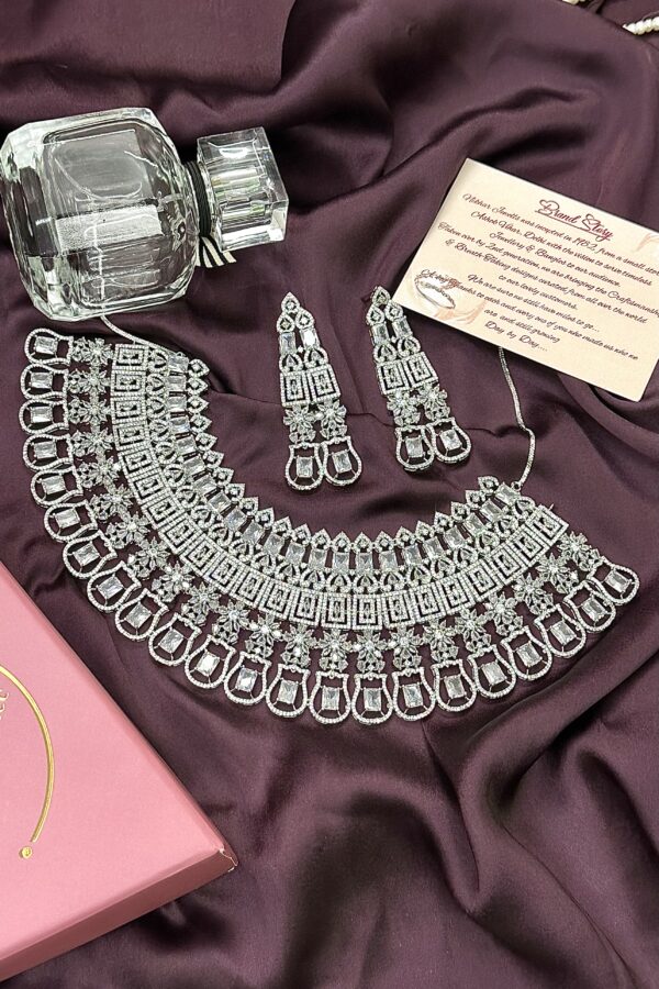 Dazzling Luxuria American Diamond Necklace Set