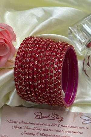 Red Artisans Bangles Set of 12