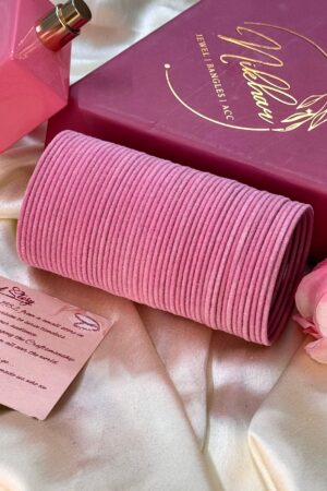 Baby Pink Color Velvet High Quality Bangles 1 Dozen ( 12 Bangles)