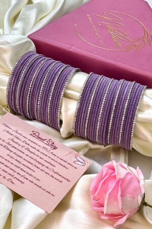 Lilac Silvermoon Sleek AD Bangle Set For 2 Hands
