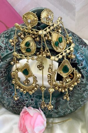 Riwaayat Kashmiri German Silver 22K Gold Polish Earrings