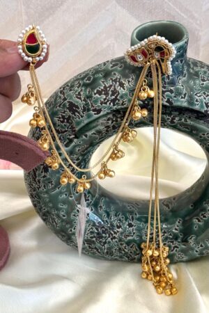 Maharaani Kashmiri German Silver 22K Gold Polish Earrings