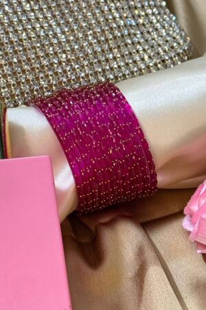 Empress Fragments Gold Dots Pure Glass Bangles Set of 12