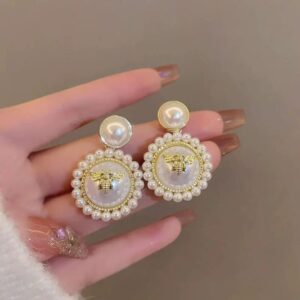 Pearl Gold Silver Plated Korean Earrings