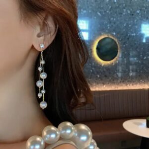 Eternal Pearl Silver Plated Korean Earrings