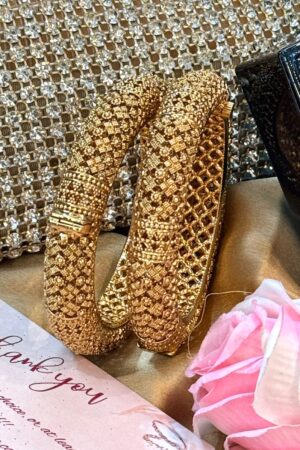 Rajputana Shaan Gold Bangles Set of 2(Openable)