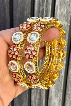 Red Lustre Atelier Gold Bangles Set of 2