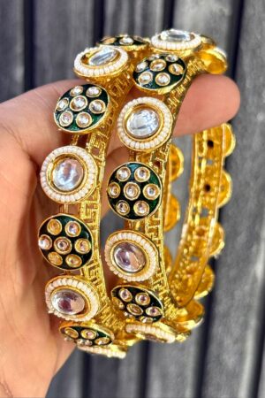 Green Lustre Atelier Gold Bangles Set of 2