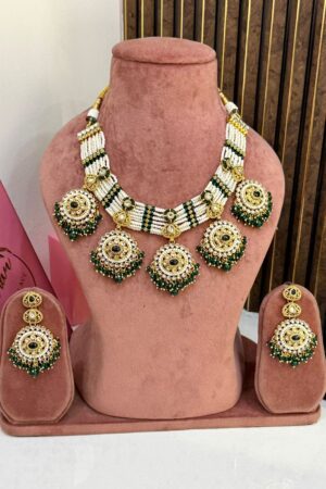 Zaveri Royale Kundan Pearl Necklace With Earrings MaangTeeka