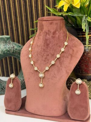 Crystal Marquise Pendant Moissanite Necklace With Earrings