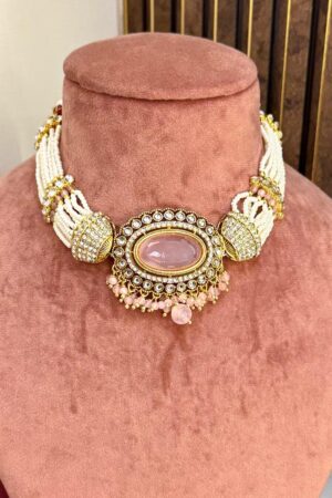 Pearl Heaven Pink Delight Necklace With Earrings