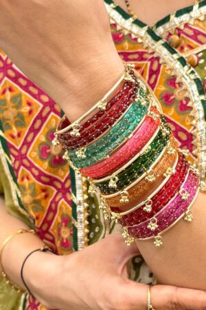 Ghungroo Kashmiri Divine Colors Bangle Set For 2 Hands