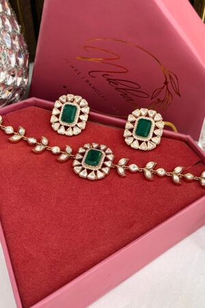 Paachi Kundan Premium Emerald Gold Polish Choker