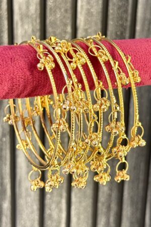 kashmiri Ghungroo Bangles Set of 8 Metal Base