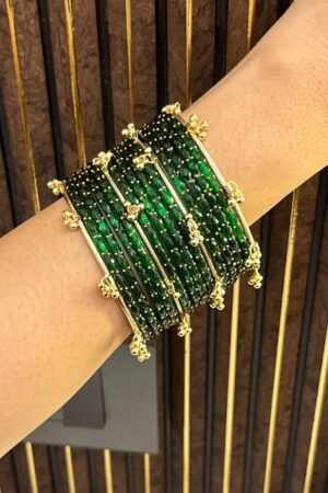 Meher Green Kashmiri Ghungroo Set of 16 Bangles