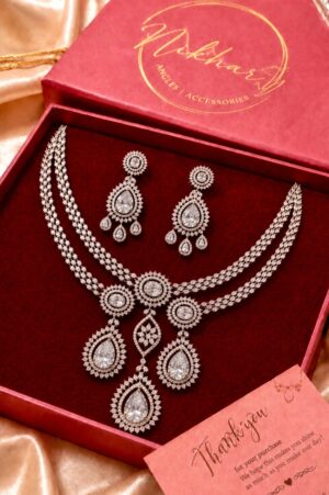 Radical Impress Gem Antique Polish American Diamond Necklace Set