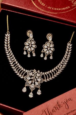 Royal Touch Antique Polish American Diamond Necklace Set (Copy)