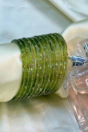 Mehendi Star Diamond Pure Glass Bangles Set of 12