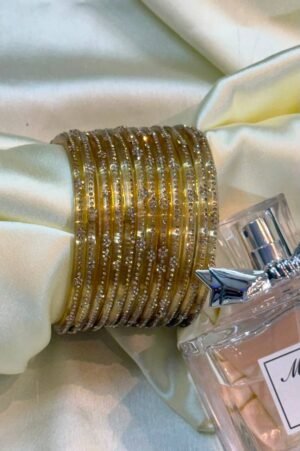 Kashish Gold Diamond Pure Glass Bangles Set of 12