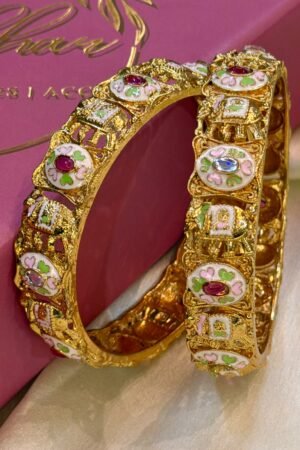 Alankara Finish Gold Polish Bangle Set of 2
