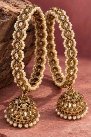 Rajmudra Gold Jhumki Polish Bangle Set of 2